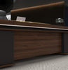 Elegant L-Shaped Desk With Geometric Lines & Secure Storage Options / Lixra