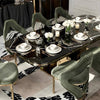 Metal Base Marble Dining Table Set