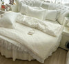 Microfiber Embroidered White Bedding Set / Lixra