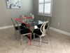 60" Tempered Glass Tabletop Dining Table With Chairs / Lixra