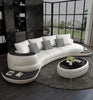 Italian Designed Solid Wooden Leather Curved Sofa Set / Lixra