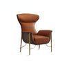 High Back Wing Design Leather Upholstered Accent Chair / Lixra