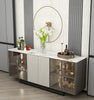 Ample Storage Marble-Top Wooden Buffet Table / Lixra