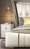 Contemporary Spacious Gold Plated Leather Bed / Lixra