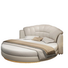 Smooth Leather Modern Italian LED Round-Bed / Lixra