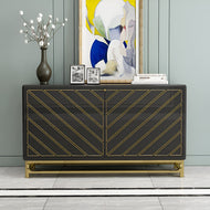 Glossy Wooden Metallic Modern Buffet Table / Lixra