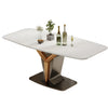 Geometric Rectangular Marble Dining Table Set / Lixra