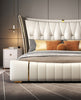 Luxurious Modern Design King Size Leather Bed / Lixra