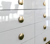 Glossy Polished Marble-Top White Buffet Table / Lixra
