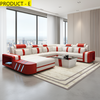 Contemporary Design Leather LED Sectional Sofa / Lixra