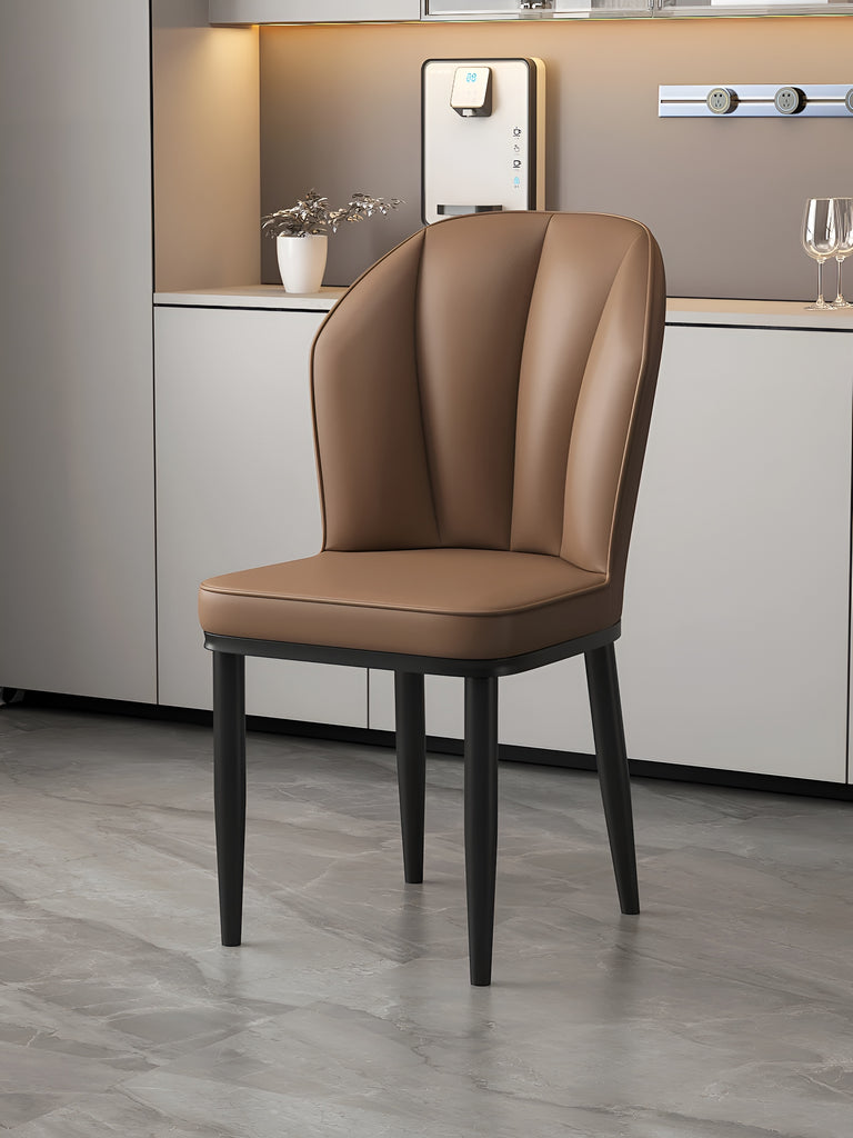 Luxurious Leather Upholstered Dining Chairs / Lixra