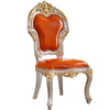 European Carved Leather Upholstery Dining Chair / Lixra