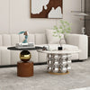 Marble Top Coffee & Side Table With Pearl-Shaped Body / Lixra