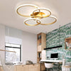 Modern Circular Flush Mount LED Light In Brush Gold Finish / Lixra