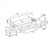Modern Wooden Fabric Upholstered Outdoor Sofa Set