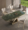 Metal Base Marble-Infused Dining Table Set / Lixra