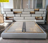 Modern Velvet Fabric Bed with Wall Panels / Lixra