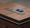 Elegant L-Shaped Desk With Geometric Lines & Secure Storage Options / Lixra