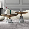 Metal Tray Style Top Coffee Table With Side Table / Lixra