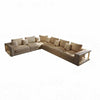 Modern L-Shaped Marble Detailed Leather Upholstery  Sofa / Lixra