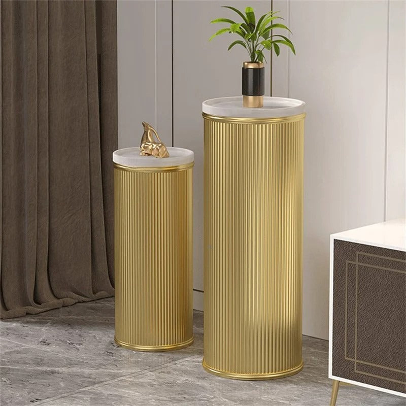 Golden Touch Marble Pedestal Stand / Lixra