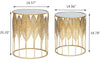 Golden Leaf Duo Mirrored Side Table Set / Lixra