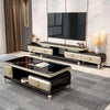 Marble Top Expandable TV Stand Set With Coffee Table / Lixra