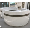 Curved Reception Desk with Wooden Top / Lixra