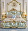 Golden Aura Exquisite Carving European Bed With Leather Finish / Lixra