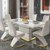 Gilt-Edged Luxury Marble Dining Table Set/ Lixra