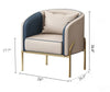 Golden Elegance Tufted Leather Accent Chair / Lixra