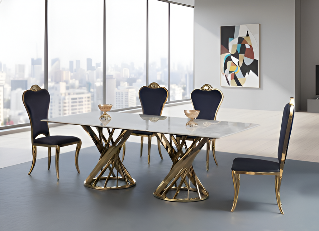 Gleamy Artistic Marble Dining Table / Lixra