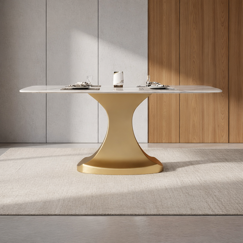 Luxurious Glossy Marble Dining Table / Lixra