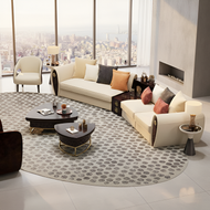 Large Apartment Leather Upholstered Wooden Frame Sofa / Lixra