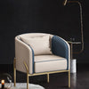 Golden Elegance Tufted Leather Accent Chair / Lixra