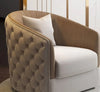 Elegant Single Seater Leather Sofa With Button Tufted Style / Lixra