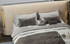 Creamy White Gold Plated Leather Bed / Lixra