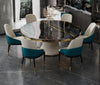 Black Marble Round Dining Table Set / Lixra