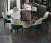 Black Marble Round Dining Table with Luxurious Golden Frame And Chairs / Lixra