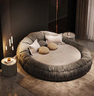 Italian Style Velvet Modern Round Bed / Lixra