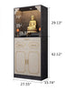 Golden Glow White Wooden Cabinet With Elegant Accents / Lixra