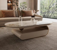 Exquisite Marble Top Oval Coffee Table/ Lixra