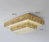Golden Gleam Rectangle LED Crystal Flush Mount Light / Lixra