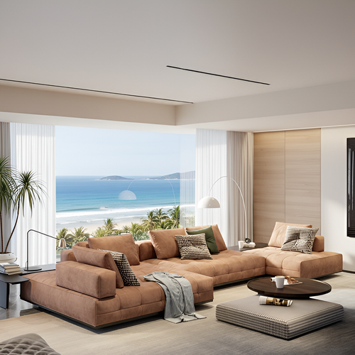 Modern Velvet Sectional Sofa-Set / Lixra