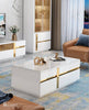 Luxury Living Black And Gold Coffee Table With TV Stand / Lixra