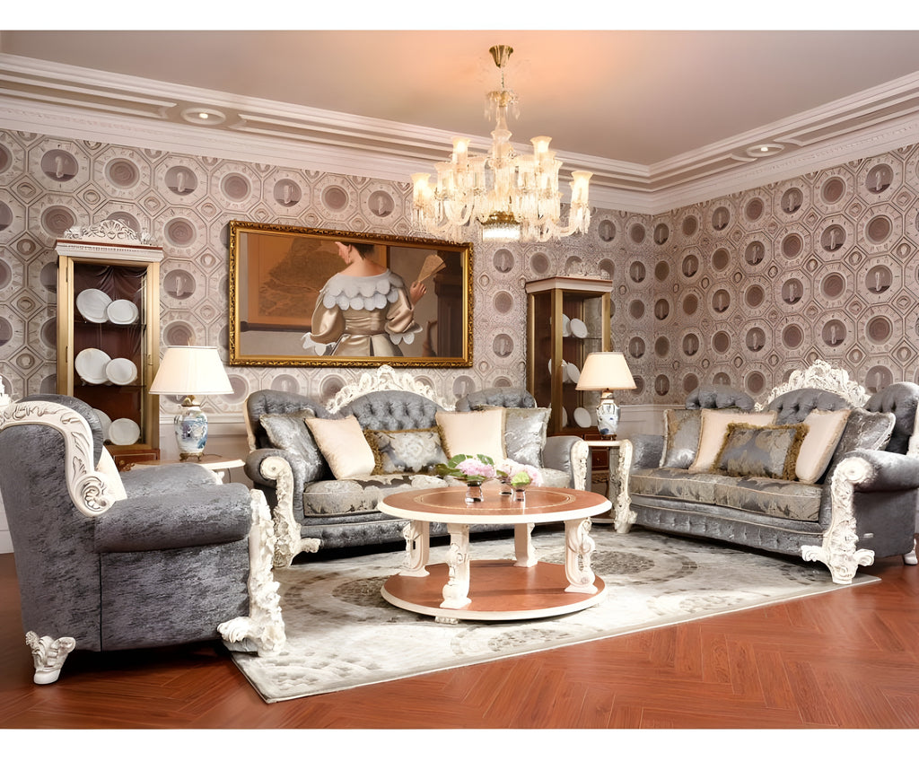 Liville Wooden Antique European Sofa Set / Lixra