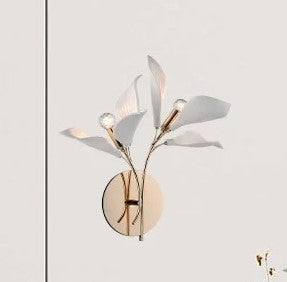 Floral Radiance White Petals Wall Sconces/ Lixra