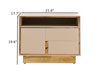 Golden Base Double Drawer Wooden Nightstand / Lixra