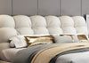 Tufted Designer Leather Bed with Metal Accents / Lixra