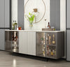 Ample Storage Marble-Top Wooden Buffet Table / Lixra